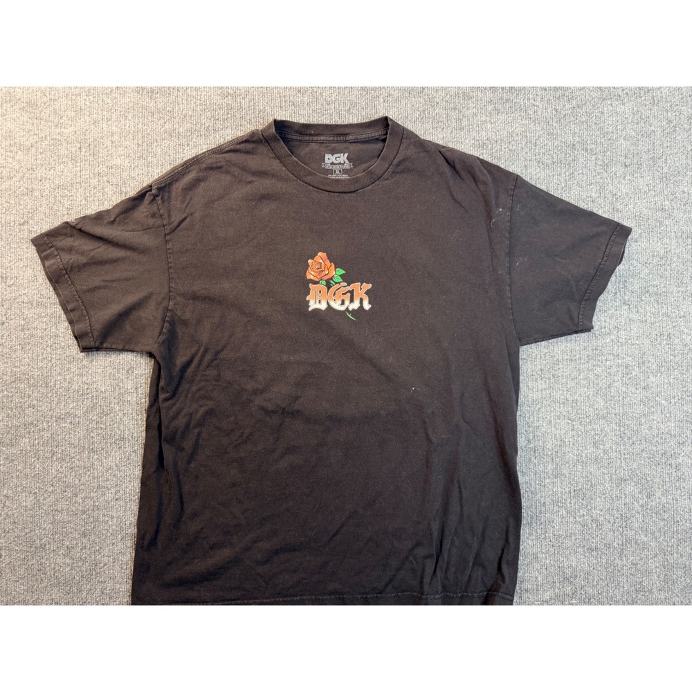 DGK Men XL Black Graphic Tee Shirt Por Vida Lowrider Streetwear Cotton Mexico